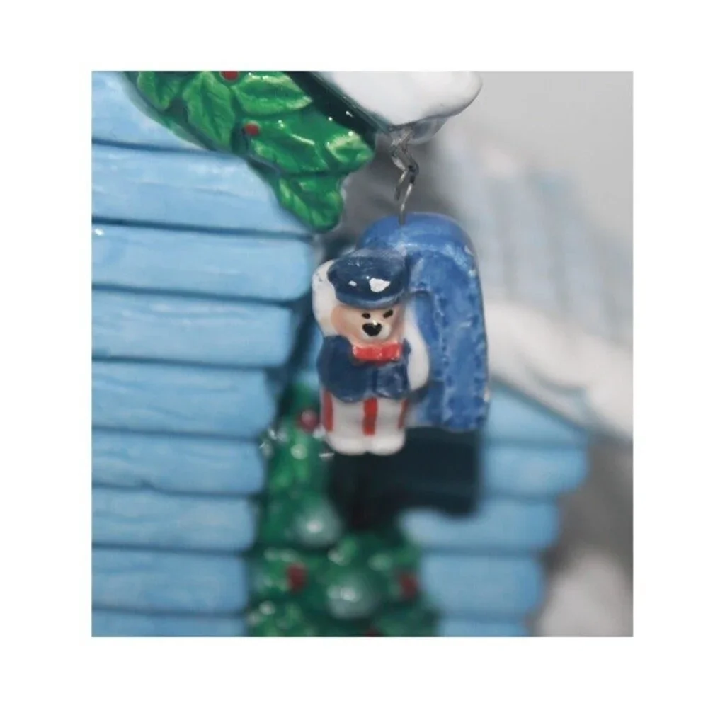 2002 Target Blue Ceramic Candle House Candle Holder